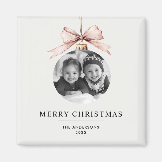 写真とパーソナライズされた一緒にメリークリスマス マグネット (正面)