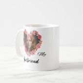 写真とパーソナライズされた一緒に私は私のガールフレンドのマグカップ大好き コーヒーマグカップ (正面左)