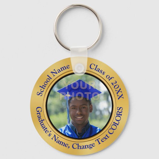 写真とパーソナライズされた卒業党の好意 キーホルダー (正面)