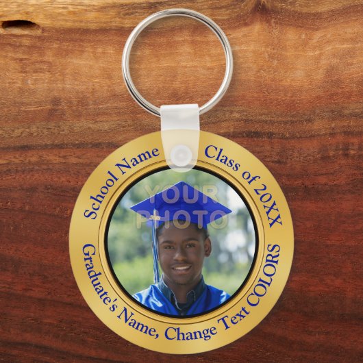写真とパーソナライズされた卒業党の好意 キーホルダー (正面)