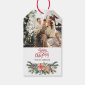 写真とパーソナライズされた名前かわいいメリークリスマス ギフトタグ (裏面)