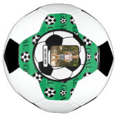 写真とパーソナライズされた名前のサッカーボール サッカーボール (回転)