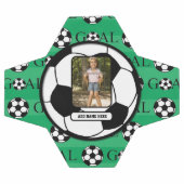 写真とパーソナライズされた名前のサッカーボール サッカーボール (フラット)