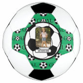 写真とパーソナライズされた名前のサッカーボール サッカーボール (正面)