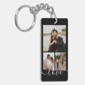 写真とパーソナライズされた文字の写真コラージュ キーホルダー (正面左)