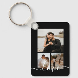 写真とパーソナライズされた文字の写真コラージュ キーホルダー