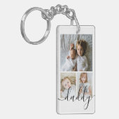写真とパーソナライズされた文字の写真コラージュ キーホルダー (正面左)
