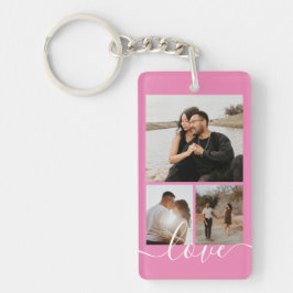 写真とパーソナライズされた文字の写真コラージュ キーホルダー