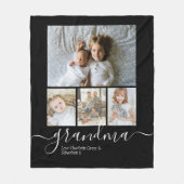写真とパーソナライズされた文字の写真コラージュ フリースブランケット (正面)