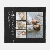 写真とパーソナライズされた文字の写真コラージュ フリースブランケット (正面(横))