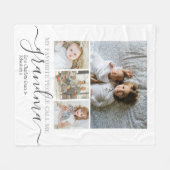 写真とパーソナライズされた文字の写真コラージュ フリースブランケット (正面(横))