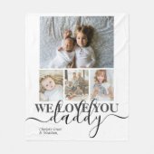 写真とパーソナライズされた文字の写真コラージュ フリースブランケット (正面)