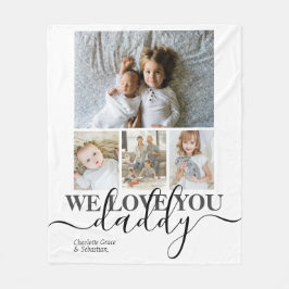 写真とパーソナライズされた文字の写真コラージュ フリースブランケット