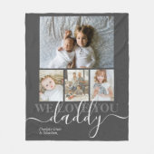 写真とパーソナライズされた文字の写真コラージュ フリースブランケット (正面)