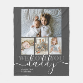 写真とパーソナライズされた文字の写真コラージュ フリースブランケット