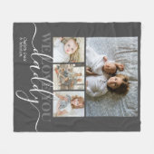 写真とパーソナライズされた文字の写真コラージュ フリースブランケット (正面(横))