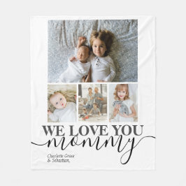 写真とパーソナライズされた文字の写真コラージュ フリースブランケット