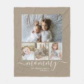 写真とパーソナライズされた文字の写真コラージュ フリースブランケット (正面)