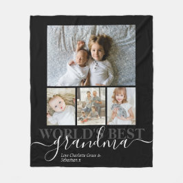 写真とパーソナライズされた文字の写真コラージュ フリースブランケット