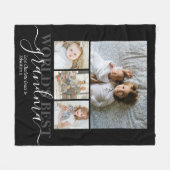 写真とパーソナライズされた文字の写真コラージュ フリースブランケット (正面(横))