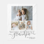 写真とパーソナライズされた文字の写真コラージュ フリースブランケット (正面)