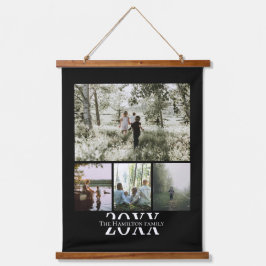 写真とパーソナライズされた文字の写真コラージュ 吊り下げ型タペストリー