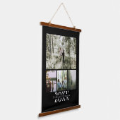 写真とパーソナライズされた文字の写真コラージュ 吊り下げ型タペストリー (傾斜あり)