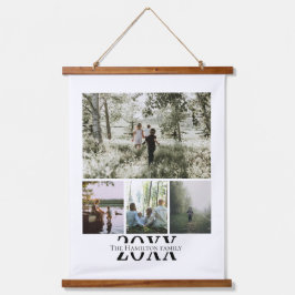 写真とパーソナライズされた文字の写真コラージュ 吊り下げ型タペストリー
