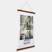 写真とパーソナライズされた文字の写真コラージュ 吊り下げ型タペストリー (傾斜あり)