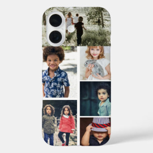 写真とパーソナライズされた文字の写真コラージュ iPhone 16ケース