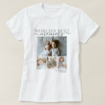 写真とパーソナライズされた文字の写真コラージュ Tシャツ<br><div class="desc">RicasoからパーソナライズされたPhoto keepsake Tシャツを作る – 自分の写真と文字を追加する – フォトコラージュ記念ギフト。誰でも素晴らし、要件に合わせて文字を変更する。世界の最高の母</div>