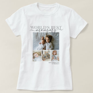 写真とパーソナライズされた文字の写真コラージュ Tシャツ