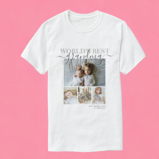 写真とパーソナライズされた文字の写真コラージュ Tシャツ