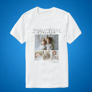 写真とパーソナライズされた文字の写真コラージュ Tシャツ