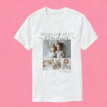 写真とパーソナライズされた文字の写真コラージュ Tシャツ<br><div class="desc">RicasoからパーソナライズされたPhoto keepsake Tシャツを作る – 自分の写真と文字を追加する – フォトコラージュ記念ギフト。誰でも素晴らし、要件に合わせて文字を変更する。世界のおばあ最高のあちゃん</div>