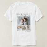 写真とパーソナライズされた文字の写真コラージュ Tシャツ<br><div class="desc">RicasoからパーソナライズされたPhoto keepsake Tシャツを作る – 自分の写真と文字を追加する – フォトコラージュ記念ギフト。誰でも素晴らし、要件に合わせて文字を変更する。世界最高ののパパ</div>
