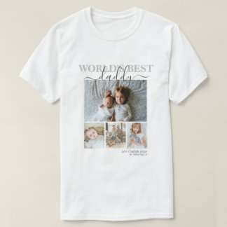 写真とパーソナライズされた文字の写真コラージュ Tシャツ
