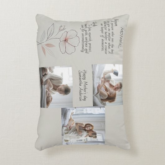 写真とパーソナライズされた文字アクセント枕 アクセントクッション (正面(垂直))