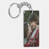 写真とパーソナライズされた文字アクリル系キーチェーン キーホルダー (正面左)