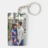 写真とパーソナライズされた文字アクリル系キーチェーン キーホルダー (裏面)