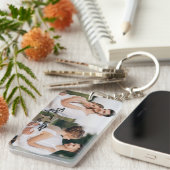 写真とパーソナライズされた文字インスタグラムのコラージュ キーホルダー (正面右)