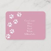 写真とパーソナライズされた文字ピンク色の写真 コーリングカード (裏面)