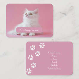 写真とパーソナライズされた文字ピンク色の写真 コーリングカード