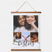 写真とパーソナライズされた文字フォトコラージュの友だち 吊り下げ型タペストリー (正面)