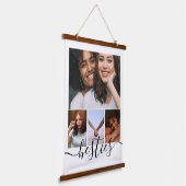 写真とパーソナライズされた文字フォトコラージュの友だち 吊り下げ型タペストリー (傾斜あり)