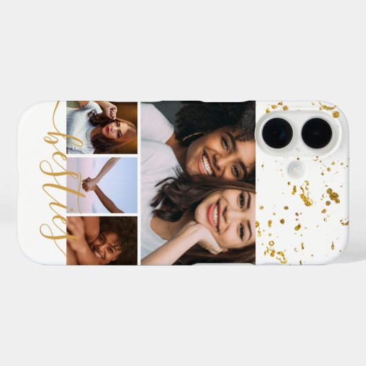 写真とパーソナライズされた文字フォトコラージュの友だち Case-Mate iPhoneケース (裏面 (横))