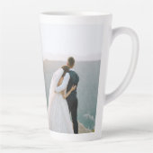 写真とパーソナライズされた文字ラテマグセージグリーン カフェラテマグ (右)