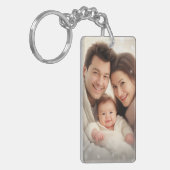 写真とパーソナライズされた文字写真アクリルキーチェーン キーホルダー (正面左)
