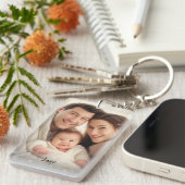 写真とパーソナライズされた文字写真アクリルキーチェーン キーホルダー (正面右)