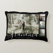 写真とパーソナライズされた文字写真コラージュ家族 アクセントクッション (裏面)